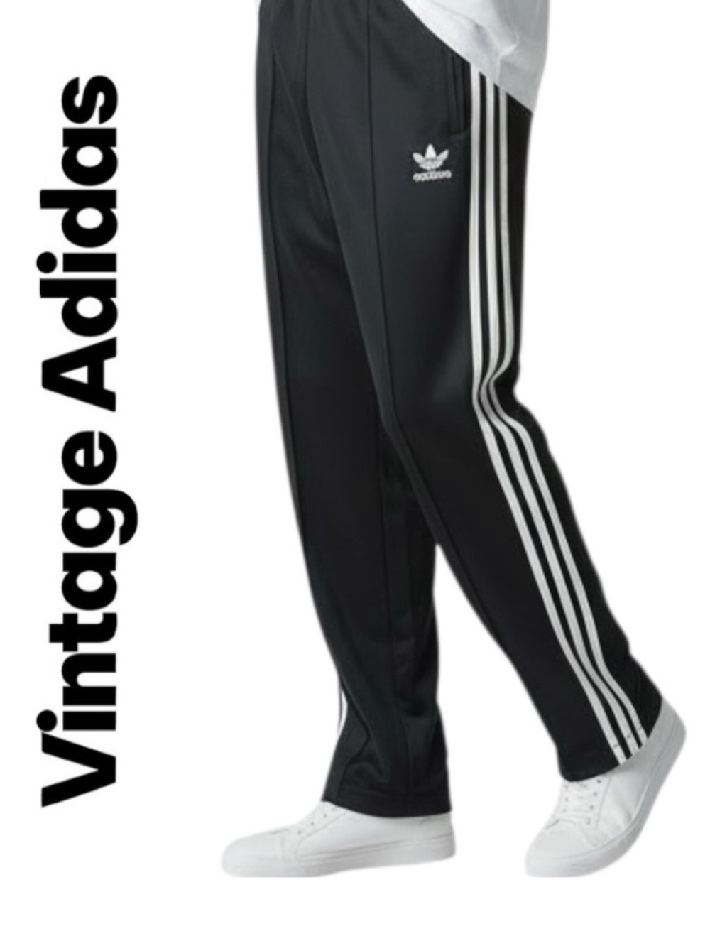 Vtg Adidas Climalite 3/Striped Track Pants Mes/ Lined Windbreaker Ankle/Zip Sz L